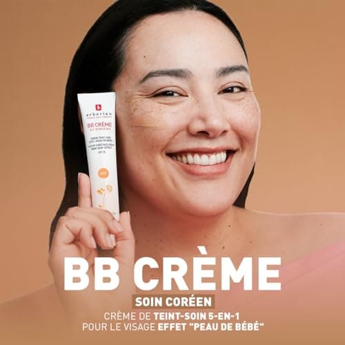 Erborian - BB Crème au Ginseng 5-en-1 - Soin Teinté Perfecteur Effet "Peau de Bébé" - Fond de Teint Couvrant Imperfections - Protection Solaire SPF 20 - Soin Cosmétique Coréen - Clair 15ML