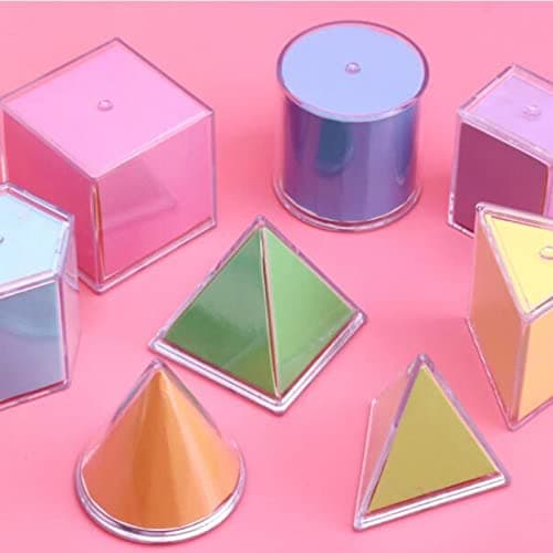 MagiDeal 8Pcs Blocs de Formes Géométriques Transparente, Jouet Forme Mathématiques des Montessori Kit Pédagogique pour Enfant, Tout-Petits