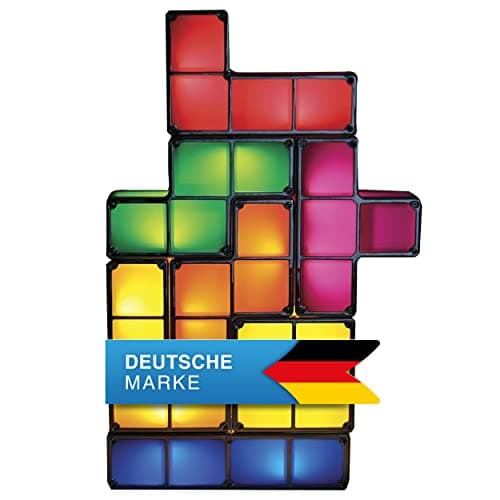Goods & Gadgets Lampe Tetris Lampe de table LED empilable Lumière d'ambiance rétro Lampe Tetris blocs de construction