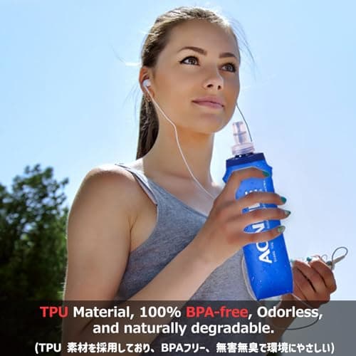 Azarxis Gourde Souple Flasque Running Gourde Sport Pliable Poche Hydratation Flacon Bouteille d'eau pour Randonnée Marathon (500ml)