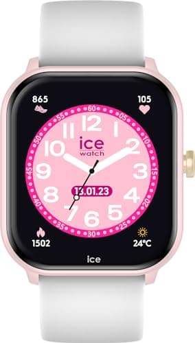 Ice-Watch - ICE smart junior 2.0 Pink White - Montre connectée rose pour enfant avec bracelet en silicone blanc - 022797 (1,75 pouces)