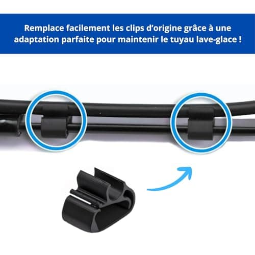 Lot de 6 Clips de Serrage pour Peugeot 3008, 5008 & Citroën C5, DS7 - Colliers de Fixation Robustes pour Bras Essuie Glace Avant - Attache Balai Accessoire Tuyau Lave Glace Entretien Maintenance