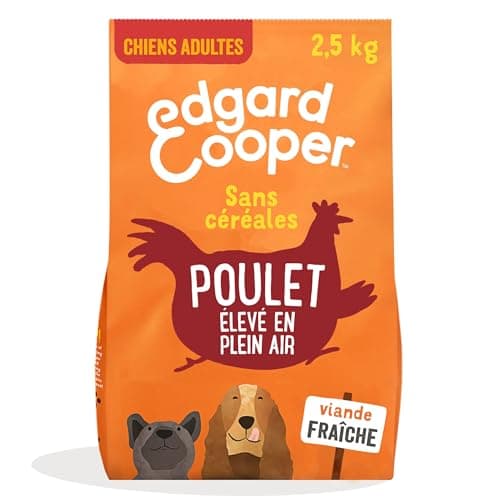Edgard & Cooper Croquettes Chien, (Poulet Frais, 2.5kg) sans Céréales, Viande fraîche et protéines de qualité, Vrais ingrédients pour Chiens, Hypoallergénique, sans sucres ajoutés