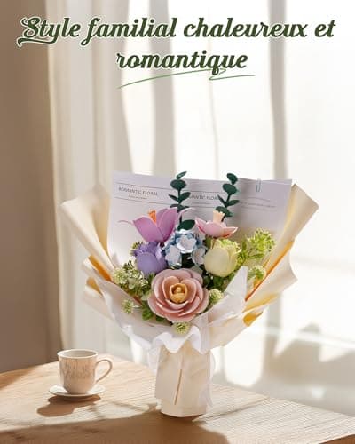 ROBOTIME Fleurs Puzzle 3D Maquette a Construire, Construction Adulte, Cadeaux Anniversaire Femmes Saint-Valentin & Décoration d'intérieur, AF01J
