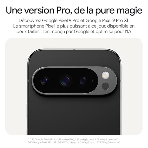 Google Pixel 9 Pro XL – Smartphone Android débloqué avec Gemini, Triple Appareil Photo arrière, 24 Heures d'autonomie et écran Super Actua 6,8 Pouces – Vert Sauge, 256GB