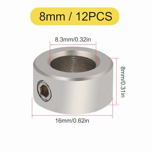 12pcs Jauge de Profondeur pour Forets 8mm Foret Profondeur Butée T8 Anneau Positionneur pour un Assemblage Précis à l'aide de Chevilles (8mm)