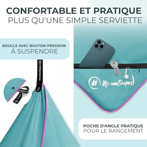 NirvanaShape Serviettes Microfibre | absorbantes, légères, à séchage Rapide | draps de Bain, Serviettes de Voyage, Serviettes de Sport | Idéales pour Les Voyages, Le Sport, Le Yoga, Le Sauna
