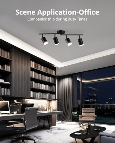 Bojim Plafonnier 4 Spots Orientables, GU10 Plafonnier Spots Pivotants, Moderne Spot de Plafond Noir Mat Luminaire Plafonnier pour Cuisine Couloir Salon Chambre Coucher, Sans Ampoule