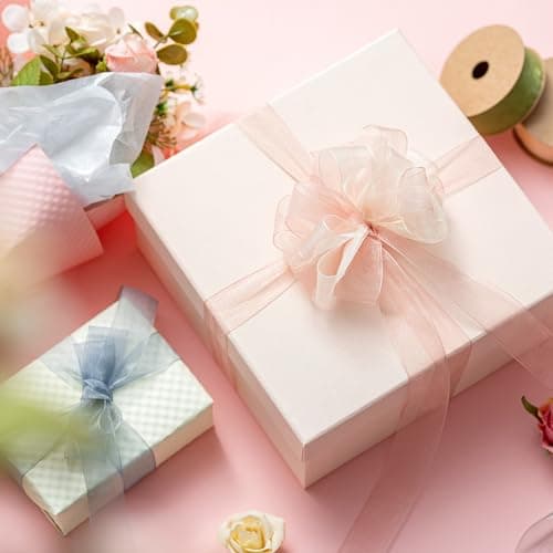MORSUNBELA Ruban en organza vert herbe - Large ruban décoratif pour mariage - 25 mm x 9 m