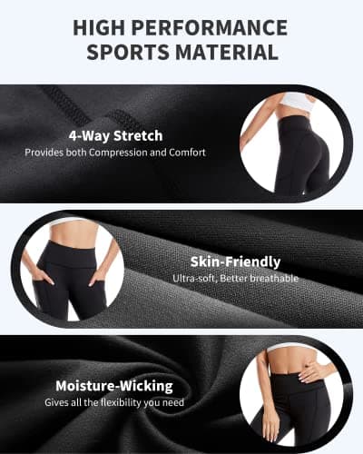 CAMBIVO Legging de Sport Femme Taille Haute, Leggings Pantalon Yoga Pants Fuseau Push up, Legging Running Elastique Opaque avec Poches pour Pilates, Running, Fitness, Gym