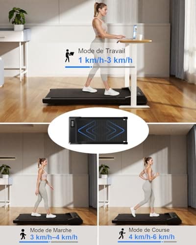Copant Tapis de Marche, Tapis de Course avec LCD Écarn, 2.5 HP Walking Pad avec APP &Télécommande,Charge Max 159 kg, avec Parcours d'Entraînement et Courses, 1-8km/h pour Domicile ou Bureau