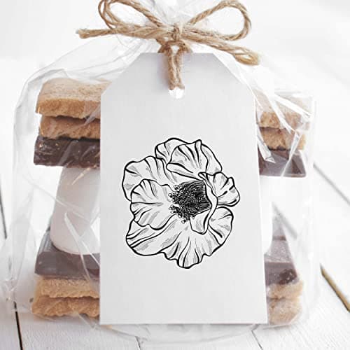 Newstamps Tampon en bois Motif coquelicot Pour la fabrication de cartes, le bricolage, les fleurs, les plantes, le scrapbooking