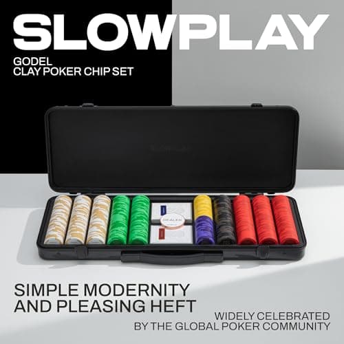 SLOWPLAY Ensemble de 300 jetons de Poker en Argile GODEL 14g pour Texas Hold'em [avec Valeur] dans Un Coffret Haut de Gamme en Polycarbonate Allemand résistant pour Les Joueurs de Poker