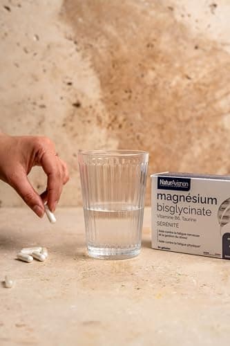 Laboratoire NaturAvignon Magnésium Bisglycinate + Taurine + Vitamine B6 | Haute absorption supérieure au magnésium marin | Fatigue nerveuse & physique, stress | Fabriqué en France | 60 gélules (1mois)