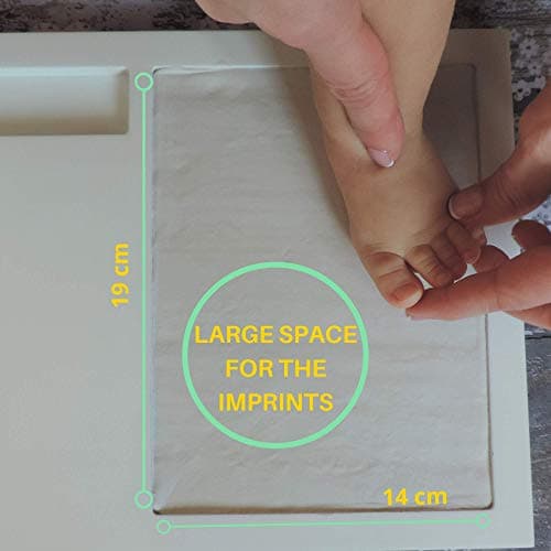 PITI COT Cadre Empreintes Bébé | Cadeau Naissance Personnalisé | Lettres Nombres et Porte Bracelet Naissance| Kit Empreinte Pieds et Mains Bébé | Cadeau Jeune Maman Bebe Fille et Garçon