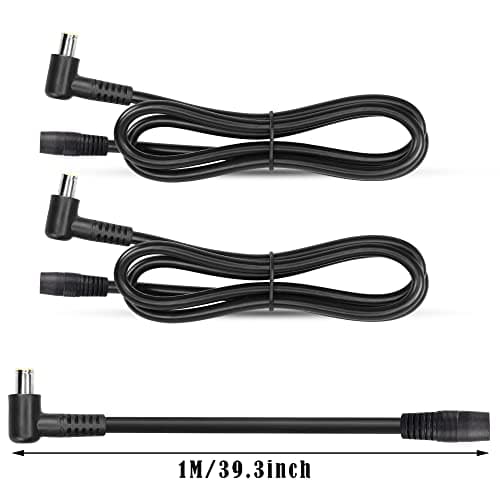 GINTOOYUN Lot de 2 cordons d'alimentation DC7909 14 AWG CC 7,9 mm x 0,9 mm à angle droit mâle à 90 degrés mâle vers CC 7,9 mm x 0,9 mm femelle pour panneau solaire, station de charge portable, etc