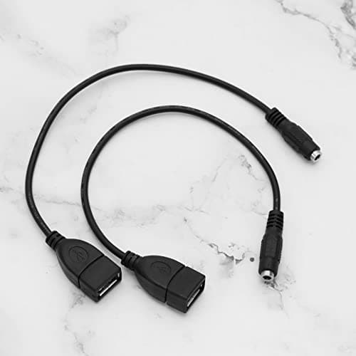 ECSiNG 2pcs Câble de Port USB Femelle vers DC 3.5x1.35mm Cordon de Charge d'alimentation DC 5V USB 2.0 Femelle à Cordon d'alimentation Femelle DC accessoires Électriques 28cm