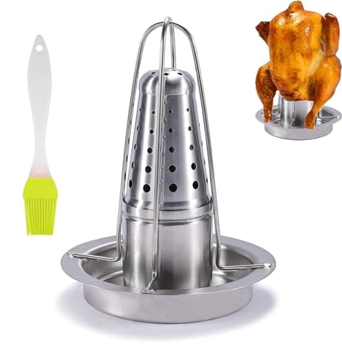 Bibykivn Vertical Rôtissoire à Poulet, Support de Poulet pour Canette de Bière, Support à Poulet en Acier Inoxydable Amovible, Passe au Lave-Vaisselle pour Four, Barbecue, Camping