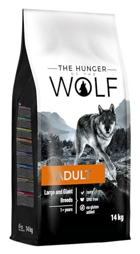 The Hunger of Wolf Croquettes pour chiens adultes de races de très grande taille, formule au poulet pour une meilleure santé articulaire, 14 kg
