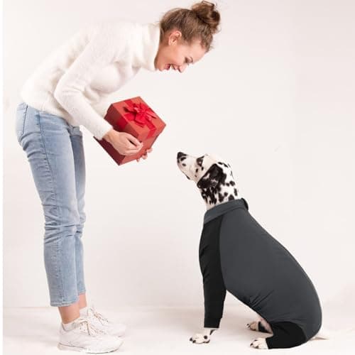 Dog Onesie Four Jambes, Pyjamas Chien Vêtements Quatre Pieds Chien Chauds Sweats Chiot Manteau Chiens Vetement pour Chien(Gris, XS)