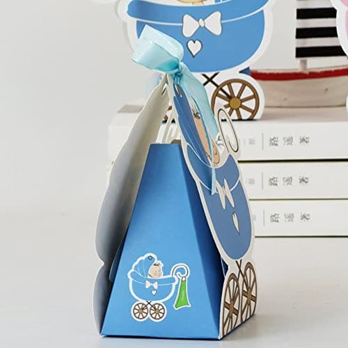 10pcs Baby Carriage Candy Box Sweet Wedding Favor and Gifts Boîtes avec Ruban Baby Shower pour Le Baptême Décoration De Fête d'anniversaire