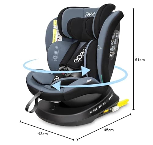 Reecle i-Size Siège Auto 360 Pivotant ISOFIX 40-150 cm, de la naissance à 12 ans (0-36 kg), ECE R129