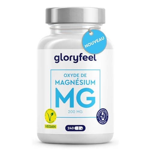 Magnésium Marin, Oxyde de Magnésium Pur et Fortement Dosé, Contre la Fatigue, Soutient le Système Digestif*, 240 Capsules, 100% Végétalien, Sans Arômes et Additifs, Testé en Laboratoire
