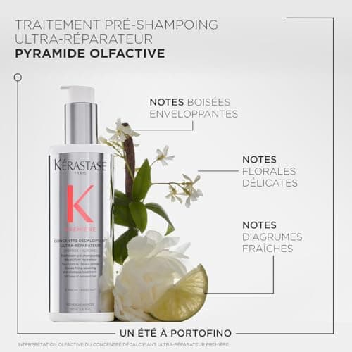 KÉRASTASE Première - Coffret Découverte - Pré-Shampoing Décalcifiant Ultra-Réparateur + Bain Décalcifiant Réparateur + Masque Filler Réparateur - Acide Citrique&Glycine - Cheveux Abîmés, Format Voyage
