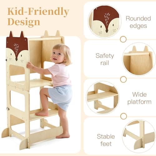 Labebe Tour d Observation Enfant Grande Taille, Tour Montessori 1-3 Ans, 3 in 1tour d'observation
