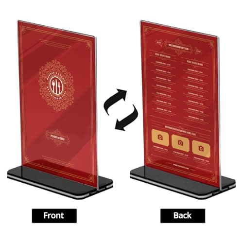 QWORK® 6PCS Présentoirs de Table en Acrylique - A5 - pour Affiches Menus Brochures Bureaux Boutiques Hôtels Restaurants Expositions Mariages
