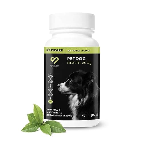 Peticare vermifuge poudre pour chiens | Cure contre les vers efficace à base de plantes | préventif & aigu | Remède comme complément alimentaire avec des ingrédients 100% naturels | petDog Health 2605