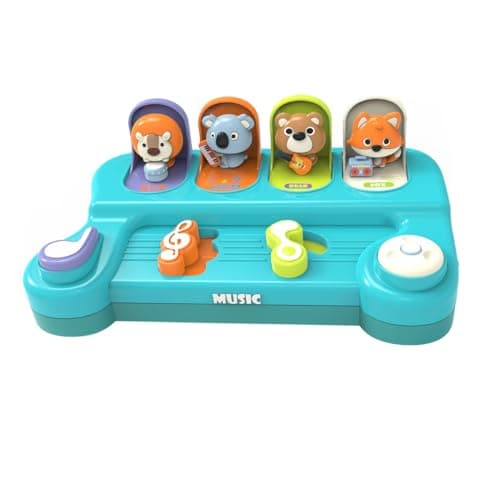 seveclotree Jouet pour Bébé 1 an,Jouet Pop-up avec Animaux et Musique,Jouet Montessori pour Enfant 1 2 3 4 Ans Fille Garçon,Jouets Interactifs Cadeau Bebe 1 2 3 an