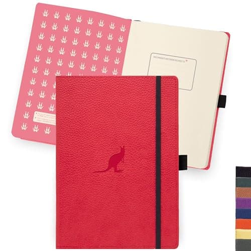 Dingbats - Carnet À Pointillés Pour Animaux Sauvages, Kangourou Rouge, A5 - Carnet À Couverture Rigide - Papier Crème 100 G/m2 Résistant À L'encre