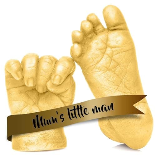 chuckle - Kit de Moulage Main & Pied de Bébé Empreinte 3D avec Peintures Or & Argent (0-3 ans) - Facile à Utiliser & Non Toxique - Décoration, Cadeau Original & Souvenir
