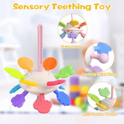 Richday 8 in 1 Montessori Jouets pour Enfants pour 6-12-18mois Empilage Blocs de Construction Corbeille Sensorielle Jouets de Dentition neonati Ragazze Ragazzi giocattoli Regali.