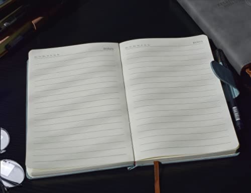 Carnet de Notes Classique Papier à Rayures - Journal Couverture Rigide, 8,3 "× 5,7", 360 pages,Parfait pour le bureau Accueil École Rédaction professionnelle et prise de notes(Brun)