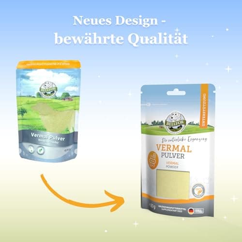 Vermifuge Naturel pour Chien Vermal de Bellfor - 80 g. Prophylaxie Contre Les Infestations de vers avec Farine de Coco et Graines de Courge, Renforce Le Système Immunitaire.