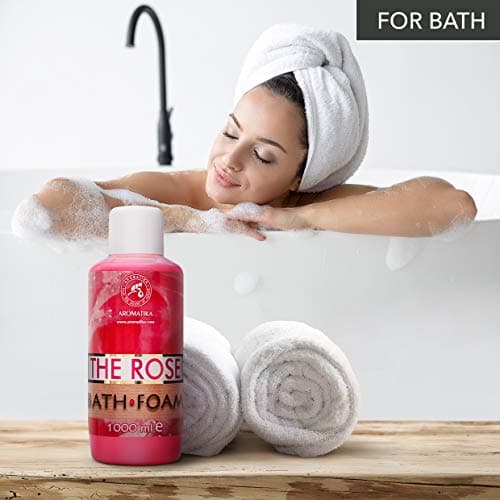 Mousse de Bain à Huile Essentielle Absolue de Rose 1000ml - Soin du Corps - Bon Sommeil - Beauté - Bain - Soin du Corps - Bien-être - Détente - Aromathérapie - Spa