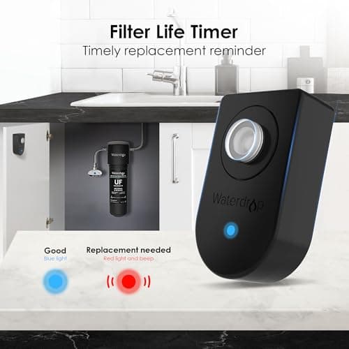 Waterdrop Filtre à eau 10UA-UF 0,01 μm ultra filtration sous évier, réduit le plomb, le chlore, le mauvais goût et les odeurs, 30000 Liters, connexion directe au robinet de cuisine