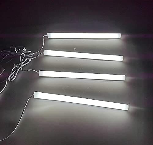 Cefrank LED Sous Vitrine, 4pcs 30cm barres lumineuses LED en V-Forme éclairage d'armoire 1200lm 12W, Blanc (6000K)