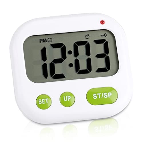 Musique/Vibration Digital LCD, Réveil à Piles Vibration Vibrationswecker Réveil Minuterie de Cuisine électronique avec Rétro-éclairage