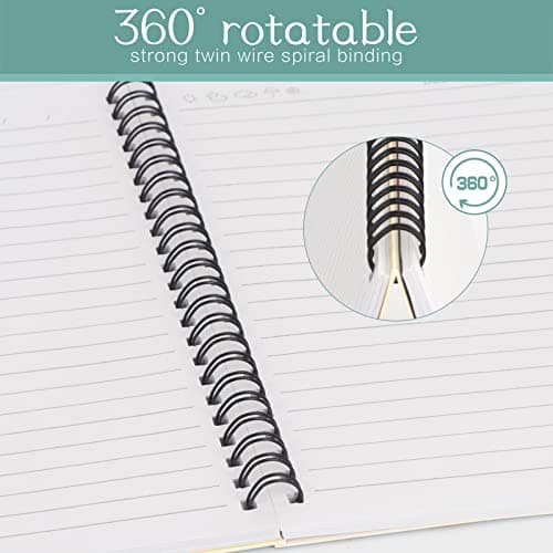 Toplive A5 Spiral notebooks, pack de 3 épais plastique Hardcover Liner A5, 80 pages / 160 pages Journal de notes d'étude et de réunion, fournitures scolaires de bureau (fleurs - bleu + rose + rouge)