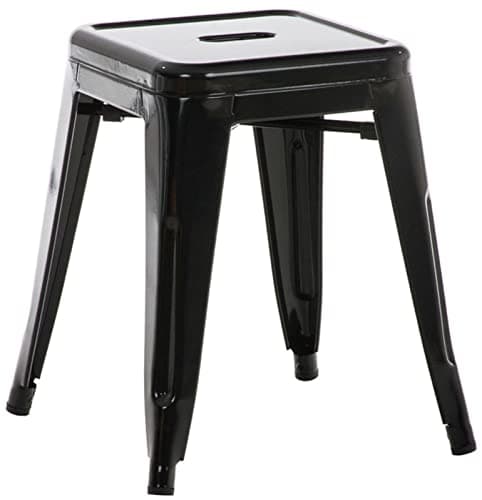 CLP Tabouret Armin I Tabouret métallique empilable et Facile d'entretien I Tabouret empilable pouvant Supporter jusqu'à 200 kg Couleur Noir