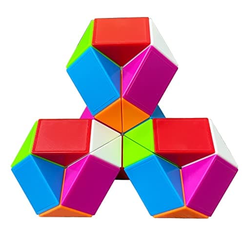 EACHHAHA Serpent Magique 24 Blocs Puzzle de Serpent-Magic Snake Cube-Cube de Serpent Magique-Faveurs de Fête d'anniversaire pour Enfants(Multicolor*1)