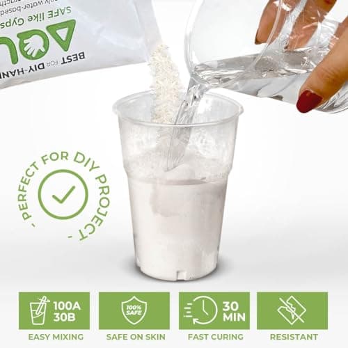 Aqua Resin - Résine minérale en Poudre Blanche 100% Non Toxique et sûre à mélanger avec de l'eau, colorable et idéale à Utiliser dans Les moules (1 kg)