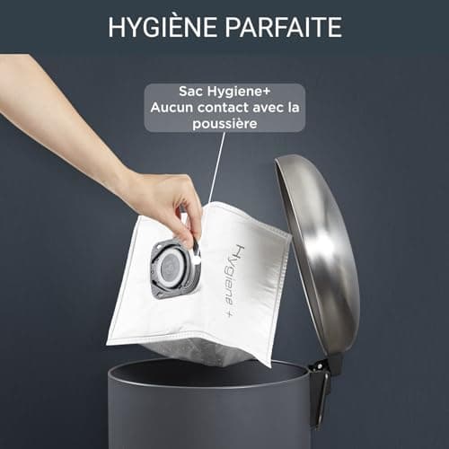 Rowenta ZR200520 Sac Haute Filtration Hygiene + OPTIMAL - Boite de 4 unités | Sacs aspirateurs haute filtration pour Silence Force - Compact Power - Power XXL et X-Trem Power - Fermeture automatique