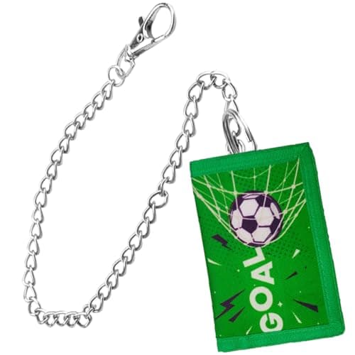 XPEX 1 Pièces Porte Monnaie Enfant Avec Chaîne, 12*8*1Cm Portefeuille Enfant Rfid, Orte Monnaie Pour Enfants Pour Garçons Et Filles, Portefeuille De Dessin Animé Avec Fermeture Éclair (bloc,C) (B)