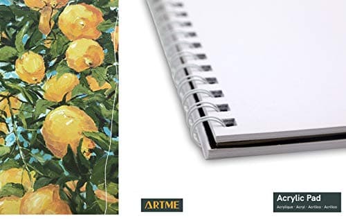 Artme Blocs de Papier Acrylique A4 x 12 Feuilles 400g très épais - Carnet de Croquis ou à Dessin pressé à Froid, sans Acide – Supports Humides et Secs - Peinture Acrylique et Gouache (2 pièces)
