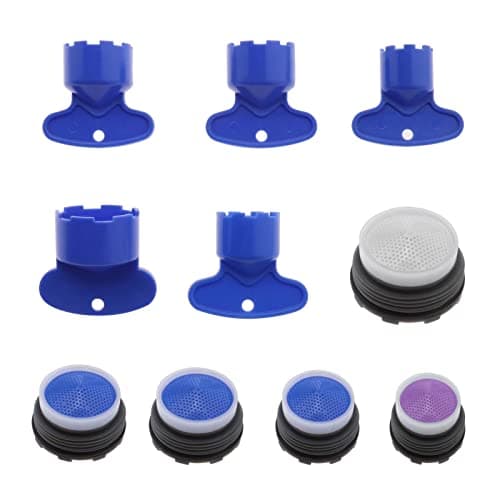 YINETTECH 5pcs Aérateur de Cache Filtre de Robinet avec 5pcs Outils de Clé de Retrait de Clé pour Robinet de Chambre Cuisine M16.5 M18.5 M21.5 M24