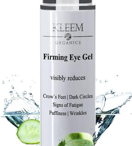 Kleem Organics Gel Bio Contour des Yeux Anti-Âge – Réduit Rides, Cernes, Poches et Pattes d'Oie – Enrichie en Peptides, Niacinamide et Acide Hyaluronique – Hydratant Naturel 15 ml